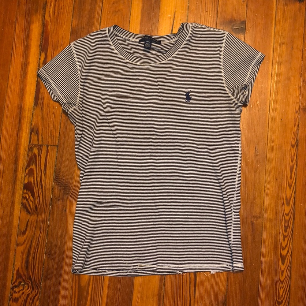 Ralph Lauren navy blue striped T-shirt size medium